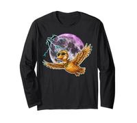 Flying Duck Moon Night Bird Cute Duck Graphics Manche Longue