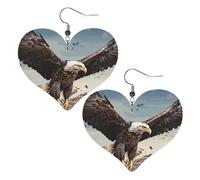 Flying Eagle Boucles d'oreilles en similicuir en forme de cœur, boucles d'oreilles pendantes légères pour femmes, mariages, fêtes, cérémonies, banquets, cadeaux