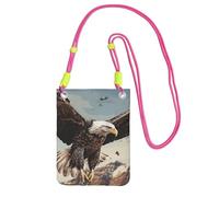 Flying Eagle Sac à main pour téléphone portable pour femme, pochette pour téléphone portable, étui portefeuille avec bandoulière Fuchusia