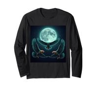 Flying Eagles sous la Lune terrestre Funny Meme Manche Longue
