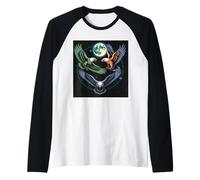 Flying Eagles sous la Lune terrestre Funny Meme Manche Raglan