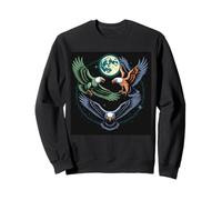 Flying Eagles sous la Lune terrestre Funny Meme Sweatshirt