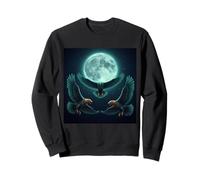 Flying Eagles sous la Lune terrestre Funny Meme Sweatshirt