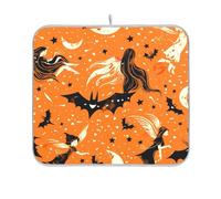 Flying Fairy Tapis de séchage à vaisselle Halloween Accessoires de cuisine pour plan de travail Tapis égouttoir à vaisselle et égouttoir Tapis résistant à la chaleur 40,6 x 45,7 cm