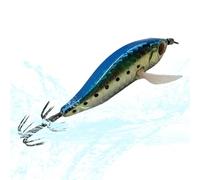 Flying Fish Style Glowing Horizontal Shrimp - Egi Wooden Shrimp Round Belly Artificial Bait | Hard Squid Lure Baits with Hooks Fish Lures Shrimmp Outdoors Saltwater Men
