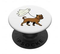 Flying Ghost Walking Brussels Griffon - Chien Maman Papa Pet PopSockets PopGrip Adhésif