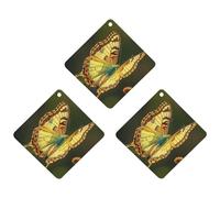 Flying Golden Butterfly Lot de 3 désodorisants de voiture à suspendre en forme de losange - Cartes parfumées durables pour voiture, maison, bureau - Style blanc