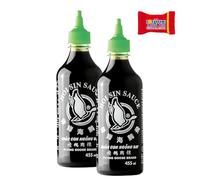 FLYING GOOSE Lot de 2 sauces Hoi Sin (2 x 455 ml), piquant, capuchon vert, sauce épicée puissante de Thaïlande, avec barre au chocolat Tony's Chocolonely - Trinovi