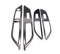 Flying High pour 3008 GT / 5008 2017-2022 Accoudoir Garniture de Couverture de Bouton de Fenêtre Décorative Couvercle Accessoires 4 pièces (Noir)