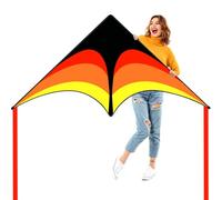 Flying Hoofer Cerf-Volant Noir et Jaune Delta pour Enfants et Adultes, 60 x 30 Pouces, Facile à Voler, cerf-Volant de vol à Une Seule Ligne, pour et Les débutants, avec Ligne de 300 Pieds et poignée.