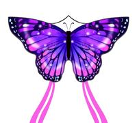 Flying Hoofer Cerf-volant papillon violet facile à voler pour enfants et adultes, grand cerf-volant à ligne unique de 140 x 71 cm pour l'extérieur, le parc ou la plage