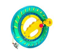 Flying Hoofer Enrouleur de cerf-volant pour adultes et enfants - 20,3 cm de diamètre, corde haute résistance de 300,5 m avec connecteur - Grande poignée, verrouillage de sécurité (vert)