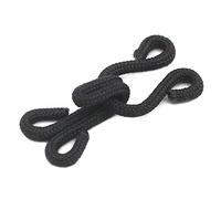 Flying Horse66 - Lot de 10 fermoirs à crochets et œillets recouverts de tissu - Noir - À coudre - 25 mm