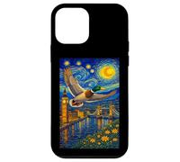 Flying Immigrant Mallard Duck in The Starry Night Painting Coque pour iPhone 12 Mini