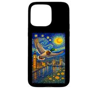 Flying Immigrant Mallard Duck in The Starry Night Painting Coque pour iPhone 15 Pro Max
