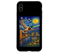 Flying Immigrant Mallard Duck in The Starry Night Painting Coque pour iPhone XS Max