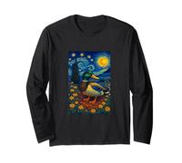 Flying Immigrant Mallard Duck in The Starry Night Painting Manche Longue