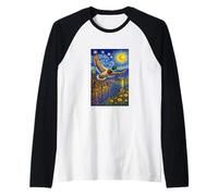 Flying Immigrant Mallard Duck in The Starry Night Painting Manche Raglan