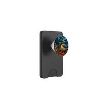 Flying Immigrant Mallard Duck in The Starry Night Painting PopSockets PopWallet pour MagSafe