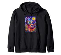 Flying Immigrant Mallard Duck in The Starry Night Painting Sweat à Capuche