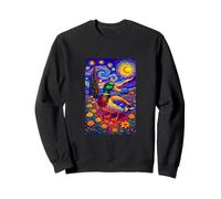 Flying Immigrant Mallard Duck in The Starry Night Painting Sweatshirt