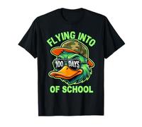 Flying Into 100 Days of School Lunettes de Soleil Camouflage Canard T-Shirt