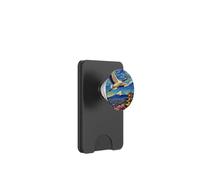 Flying Japanese Red Crowned Crane in The Starry Night Paint PopSockets PopWallet pour MagSafe