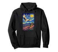 Flying Japanese Red Crowned Crane in The Starry Night Paint Sweat à Capuche