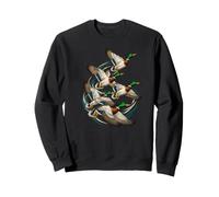 Flying Mallard Ducks Waterfowl Migration Wildlife Bird Art Sweatshirt