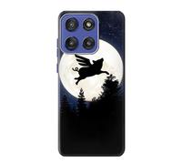 Flying Pig Full Moon Night Etui Coque Housse pour Motorola Moto G Stylus 5G (2025), Edge 60 Stylus