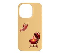 Flying Steak Dive BBQ Grilling Food Humour Coque pour iPhone 14 Pro