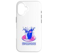 Flying to The Moon But First Coffee (déclaration Amusante) Coque pour iPhone 16