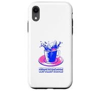 Flying to The Moon But First Coffee (déclaration Amusante) Coque pour iPhone XR