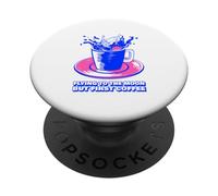 Flying to The Moon But First Coffee (déclaration Amusante) PopSockets PopGrip Adhésif