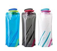 FLYING_WE 700ML Bouteilles d'eau Pliable Ensemble de 3 avec CE, Certificats ROHS, Bouteille d'eau réutilisable Flexible Pliable pour la randonnée, Les Aventures, Les Voyages.