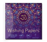 FLYING WISH PAPER Purple OM - Write it, Light it, Watch it Fly - Papier de vœux parfait - 12,7 x 12,7 cm - Mini kit fantaisiste