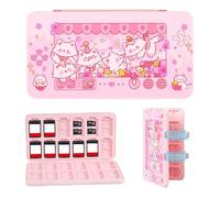 FlyingMage Switch 2 Game Case Holder for Nintendo Switch 2/OLED/Lite Games & Micro SD Cards, Cute Switch2 Game Card Holder Cartridge Case with 24 Slots Game Card Storage, Machine à Griffes Rose