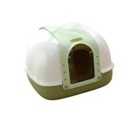 FLYIODFCXV Bac à litière pour Chat, Bac à litière for Chat, bac Couvert for Chats d'intérieur, Grand fermé Anti-éclaboussures, Facile Nettoyer(Green One Size,Green)