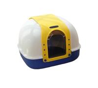 FLYIODFCXV Bac à litière pour Chat, Bac à litière for Chat, bac Couvert for Chats d'intérieur, Grand fermé Anti-éclaboussures, Facile Nettoyer(Yellow One Size,Yellow)
