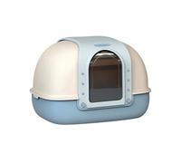 FLYIODFCXV Bac à litière pour Chat, Bac à litière for Chat, bac Couvert for Chats d'intérieur, Grand fermé Anti-éclaboussures, Facile Nettoyer(Blue One Size,Blue)