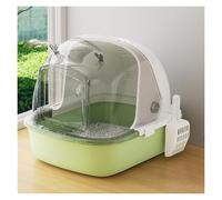 FLYIODFCXV Bac à litière pour Chat, Bac à litière for Chat, Grand bac for avec Porte Avant et Pelle, Semi-fermé(Green One Size,Green)