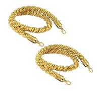 FLYIODFCXV Cordes de séparation de File d'attente torsadées, Corde de Chandelier(Yellow/Gold Hook,2m(6.6ft))