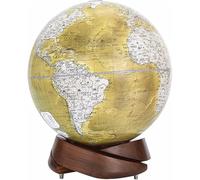 FLYIODFCXV Globe, Mignon élégant décoratif Haut de Gamme créatif avec Base en Noyer Noir marquage Texte Clair 10 Pouces diamètre