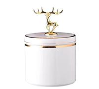 FLYIODFCXV Urne pour Animal de Compagnie, Cendres d'animaux de Compagnie avec Motif Statue cerf doré - Urne for Cendres humaines Adultes, boîte d'urne for Chien et Chat, Cercueil(White,Medium)