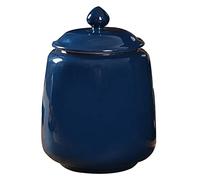 FLYIODFCXV Urne pour Animal de Compagnie, Grande urne funéraire en céramique for Cendres humaines Adultes - À Exposer à la Maison(Blue,3800ml)
