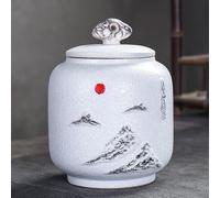 FLYIODFCXV Urne pour Animal de Compagnie, Urne funéraire décorative de Montagne for Cendres d'adultes et d'animaux, Petites Urnes commémoratives en céramique Faites à la Main(White)