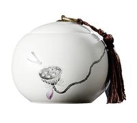 FLYIODFCXV Urne pour Animal de Compagnie, Urne funéraire en céramique Faite à la Main for Petits Chiens, Chats, Lapins, Animaux, Humains, mémorial de crémation des Cendres(G)