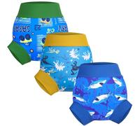 FLYISH DIRECT Couche de Bain Lavables, Imperméable Couches de bain Réutilisable pour bébés et enfants, 3 Paquets Anti-fuite Couche Piscine Lavable Garçons et Filles, 2-3 ans, Bleu