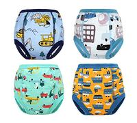 FLYISH DIRECT Culotte Apprentissage pour Enfant,Coton | Lavable et Absorbant, Protection Contre les Petits Accidents, Lot de 4, Voiture, 2 ans