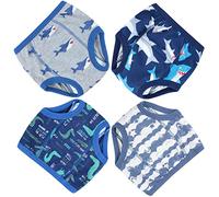 FLYISH DIRECT Culotte Apprentissage pour Enfant,Coton | Lavable et Absorbant, Protection Contre les Petits Accidents, Lot de 4, Requin, 4 ans